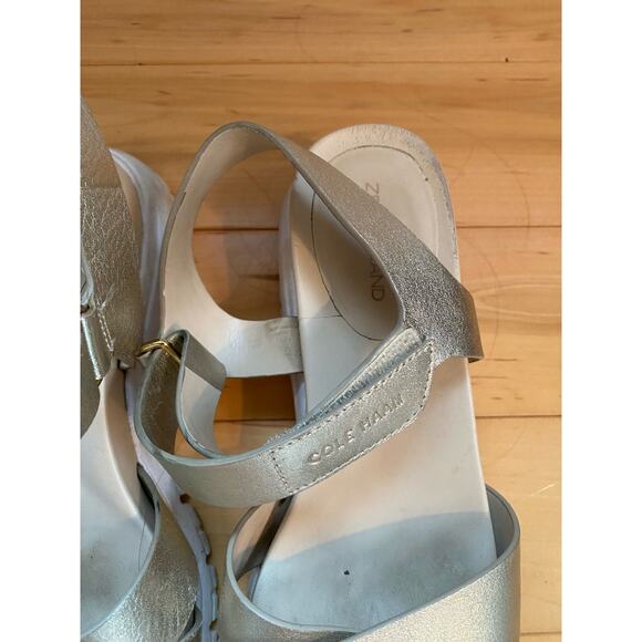 Cole Haan Zero Grand Gold Leather Sandals Size 6 - Picture 4 of 7